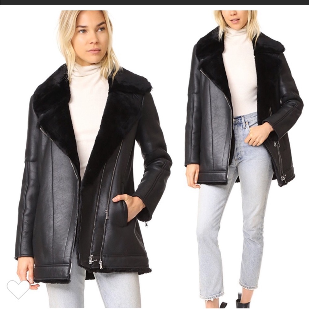 Like new L’Agence shearling moto jacket